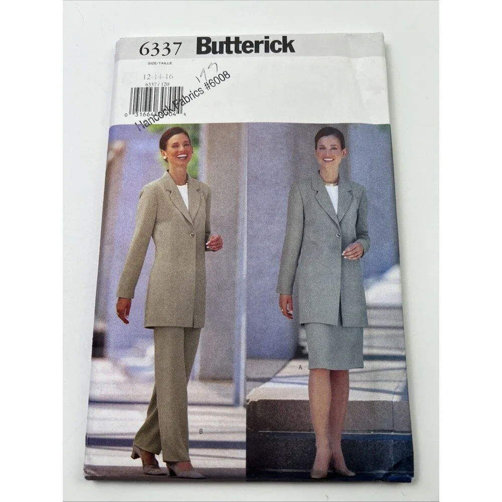 Lot of 5 Vintage Women's Career/Outfit Sewing Patterns By Butterick's 90's